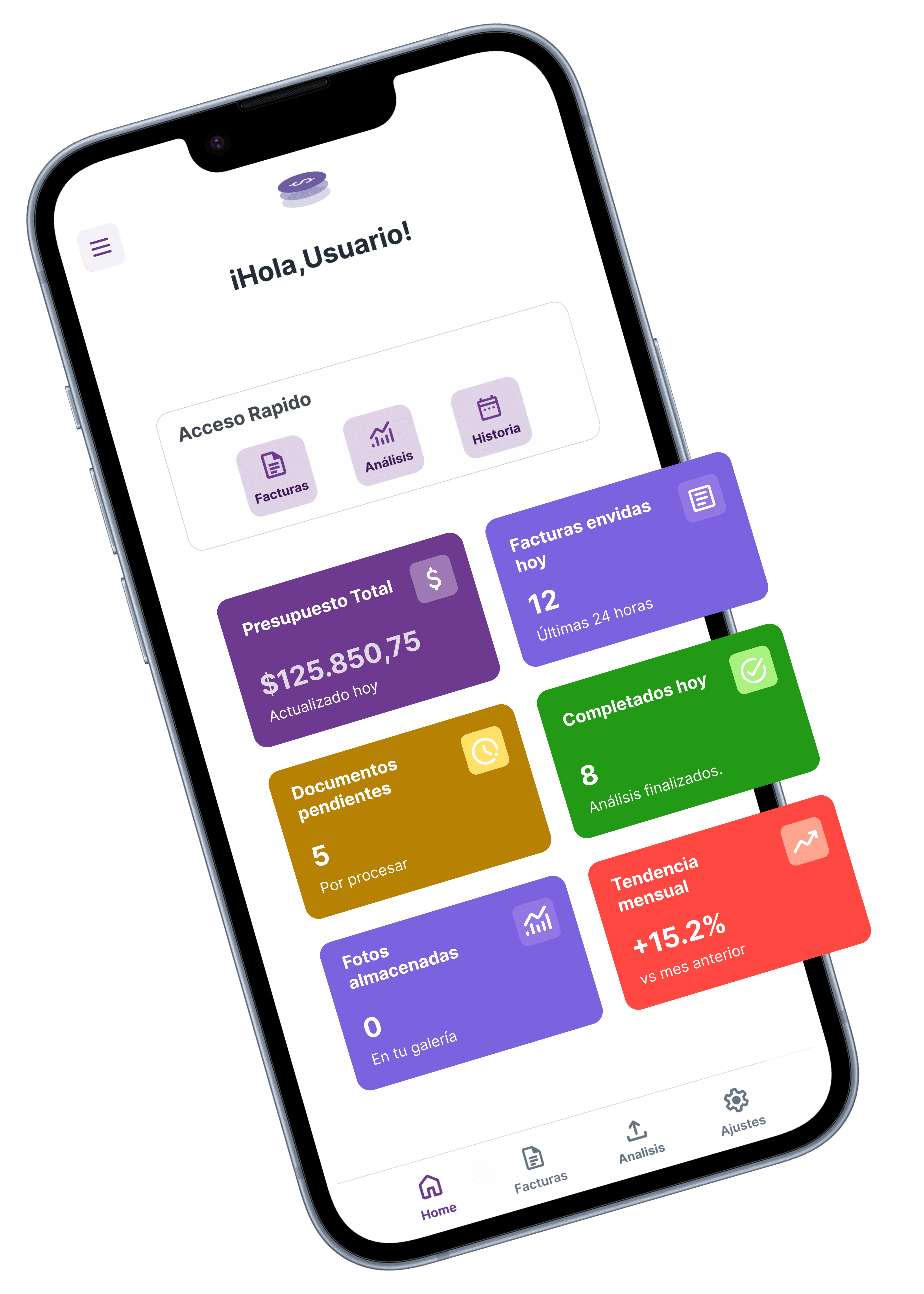 Vista previa del dashboard de Kiaro
